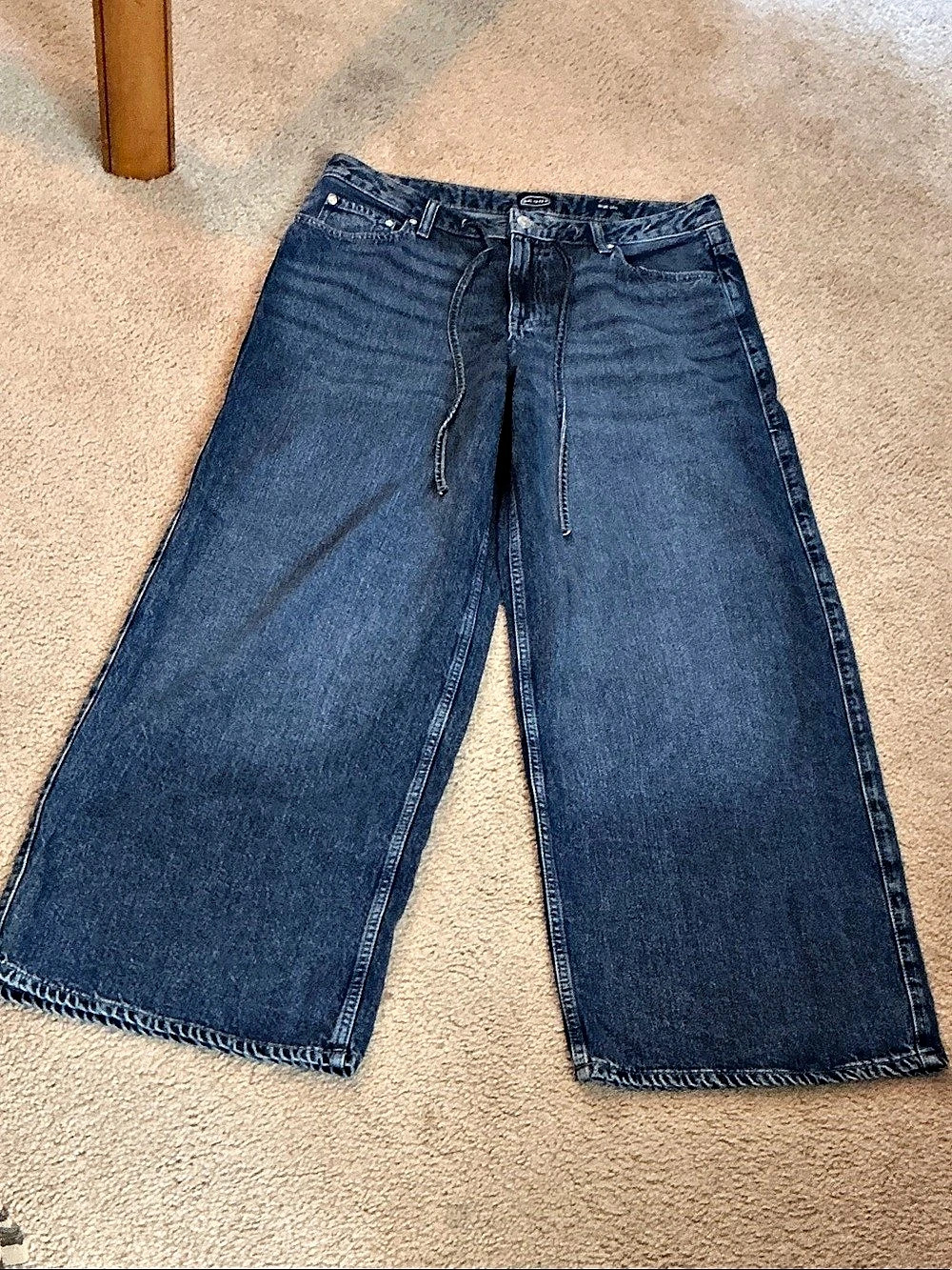 Scoop Slung Wide Leg Jeans Blue Waist 10